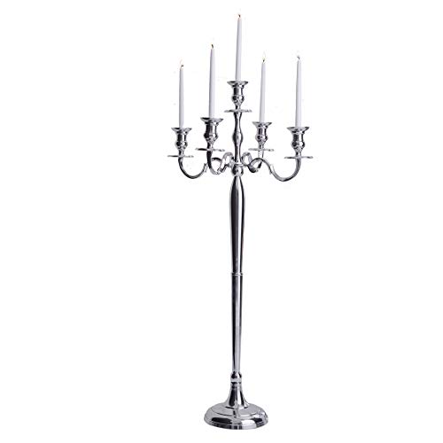 Riesiger Kerzenständer 5-armig Lüster 120cm Aluminium poliert Kerzenhalter von invicta INTERIOR