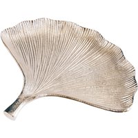Schale Metall in Silber L: 28 cm Ginko Handarbeit Asiatisch von Invicta Interior