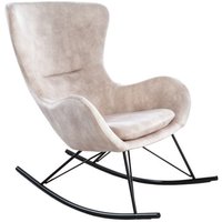 Schaukelstuhl Samt Metall in Beige Creme Schwarz von Invicta Interior
