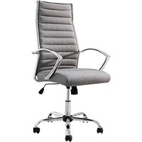 Schreibtischstuhl höhenverstellbar Grau Chrom mit Rollen Schreibtischstuhl höhenverstellbar Grau Chrom mit Rollen von Invicta Interior