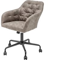 Schreibtischstuhl mit Rollen höhenverstellbar Samt Taupe von Invicta Interior