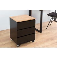 Schubladenwagen MDF 46x11 cm in Schwarz Matt Natur von Invicta Interior