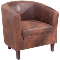Sessel Microfaser Holz 60 cm in Whisky Braun von Invicta Interior