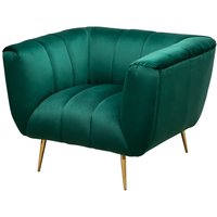 Sessel Samt Bezug Grün Gold 105 cm breit Retro Design Sessel Samt Bezug Grün Gold 105 cm breit Retro Design von Invicta Interior