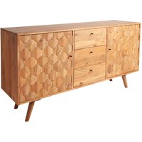 Sideboard Akazie 145 x 75cm 3D-Fronten Retro Schubladen Türen von Invicta Interior
