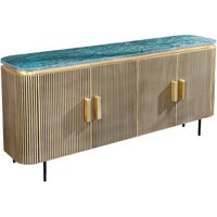 Sideboard Marmor Holz Metall in Grün Messing Art Déco 160 cm Sideboard Marmor Holz Metall in Grün Messing Art Déco 160 cm von Invicta Interior