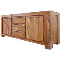 Sideboard Sheesham Holz Aluminium 40 cm in Natur Silber Sideboard Sheesham Holz Aluminium 40 cm in Natur Silber von Invicta Interior