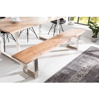 Sitzbank 2m Akazienholz Metall Kufengestell von Invicta Interior