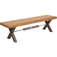 Sitzbank Holz (Wildeiche) Metall 180 x 40 cm von Invicta Interior