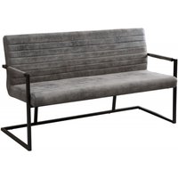 Sitzbank Microfaser Eisen 160 cm in Grau Schwarz von Invicta Interior