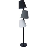 Stehlampe DJERE Grau Schwarz Leinen 163cm Modern Design