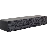 TV Hängeboard Schwarz 160 cm breit Handarbeit SARUS von Invicta Interior