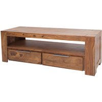 TV Lowboard Holz Sheesham 130 x 45 cm Schubladen großes Fach von Invicta Interior