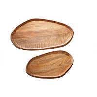 Tablett 2er Set Handarbeit Mangoholz massiv KARIMIA von Invicta Interior