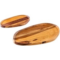 Tablett 2er Set Sheesham Holz massiv Handarbeit Tablett 2er Set Sheesham Holz massiv Handarbeit von Invicta Interior