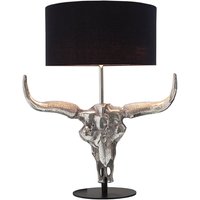 Tischlampe Modern Design Stierkopf Silber Schwarz Tischlampe Modern Design Stierkopf Silber Schwarz von Invicta Interior