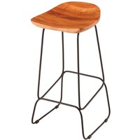 Tresenstuhl Holz Metall mit Fußablage ohne Lehne von Invicta Interior