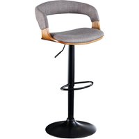 Tresenstuhl mit Lehne höhenverstellbar Stoff Holzfurnier Metall Tresenstuhl mit Lehne höhenverstellbar Stoff Holzfurnier Metall von Invicta Interior