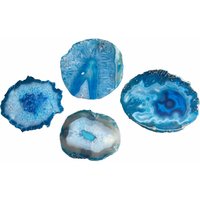 Untersetzter 4er Set Achat Scheiben in Blau Unikat Handarbeit Untersetzter 4er Set Achat Scheiben in Blau Unikat Handarbeit von Invicta Interior