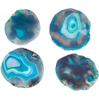 Untersetzter 4er Set Achat in Blau-Grün Unikat Handarbeit Untersetzter 4er Set Achat in Blau-Grün Unikat Handarbeit von Invicta Interior