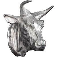 Wanddeko Stierkopf Metall in Silber B: 65 cm Jagdtrophäe von Invicta Interior