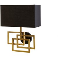 Wandlampe Stoff blendarm T:20 cm E27 in Gold Schwarz Wandlampe Stoff blendarm T:20 cm E27 in Gold Schwarz von Invicta Interior
