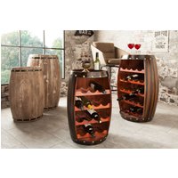 Weinfass Schrank Holz Pinie Handarbeit 60 cm in Kaffeebraun von Invicta Interior