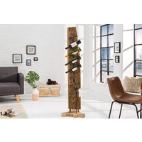 Weinregal Teakholz Metall 40x25 cm in Natur von Invicta Interior