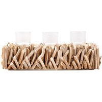 Windlicht Treibholz Glas Handarbeit 50x25 cm in Natur von Invicta Interior