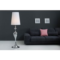 Wohnzimmer Stehlampe LUCIE Silber Weiß 160cm elegant von Invicta Interior