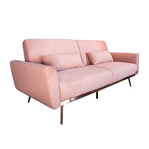 Invicta Interior Retro Schlafsofa BELLEZZA 208cm Altrosa 3-Sitzer Couch inkl. Kissen Sofa Schlafcouch Couch von Invicta Interior