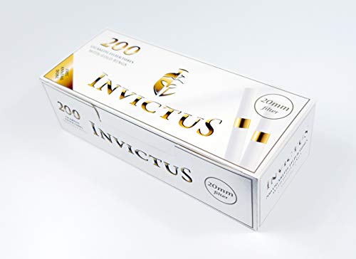 Invictus Zigarettenhülsen mit Goldring, 20mm Filter, 200er Box 1 Box (200 Hülsen) von Invictus