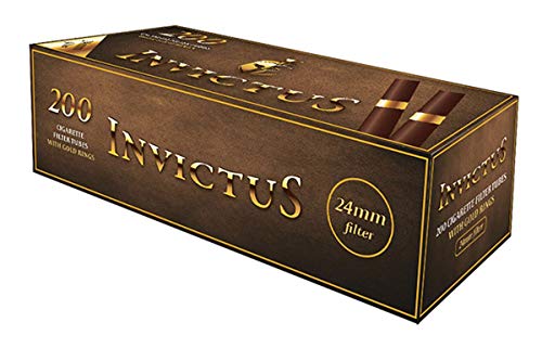 Invictus dunkle Zigarettenhülsen mit Goldring, 24mm Filter, 200er Box 1 Box (200 Hülsen) von Invictus