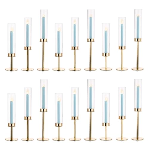 Inweder Kerzenständer Stabkerzen Kerzenhalter Gold - Satz von 18 Kerzenhalter Stabkerze mit Abnehmbarem Glas Windlicht Goldene Kerzenständer Kerzen Ständer Hochzeits Tischdeko Wohnzimmer Home Deko Inweder Kerzenständer Stabkerzen Kerzenhalter Gold - Satz von 18 Kerzenhalter Stabkerze mit Abnehmbarem Glas Windlicht Goldene Kerzenständer Kerzen Ständer Hochzeits Tischdeko Wohnzimmer Home Deko von Inweder