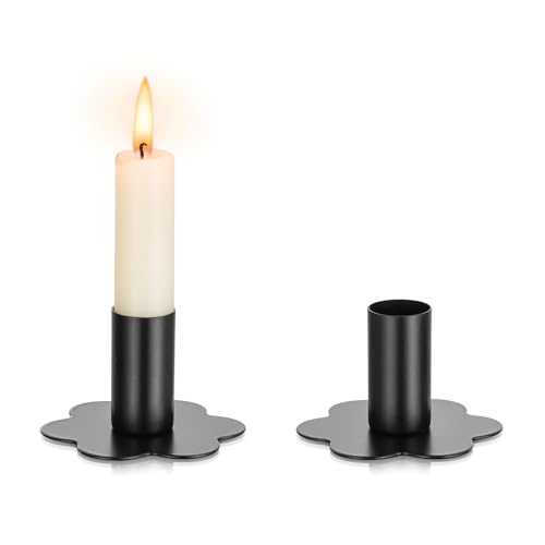 Inweder Kerzenständer für Stabkerzen Metall-Kerzenhalter: 2 er Schwarz Stabkerzenhalter für Tischaufsätze Moderne Spitzkerzenhalter für Advent Weihnachten Klein Kerzenständer Set für Hochzeit Heimdeko von Inweder