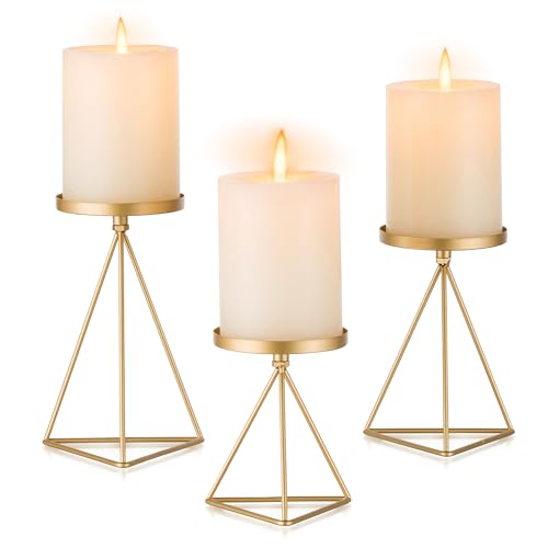 Inweder Kerzenständer für Stumpenkerzen: 3er Gold-Kerzenständer Vintage Kerzentablett Geometrischer Stumpenkerzenhalter Metall-Kerzenhalter für Tischdeko Kamin Hochzeit Weihnachten Heimdekoration Inweder Kerzenständer für Stumpenkerzen: 3er Gold-Kerzenständer Vintage Kerzentablett Geometrischer Stumpenkerzenhalter Metall-Kerzenhalter für Tischdeko Kamin Hochzeit Weihnachten Heimdekoration von Inweder