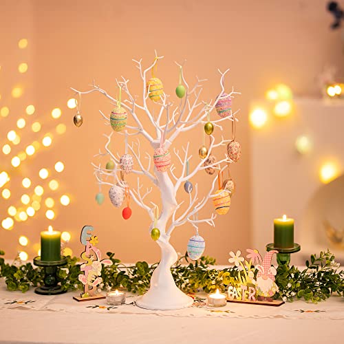 Inweder Weißer Künstlicher Baum Zweigbaum - 58cm Hoch Weihnachtsbaum für Tischdekoration Baum Anzeigen Großer Osterbaum Wunschbaum für Hochzeits Halloween Geburtstag Weihnachten Heimdekoration von Inweder