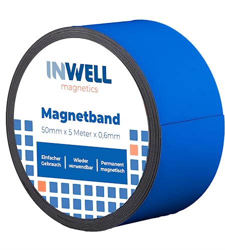 Inwell - Magnetband 50 mm in Farbe Blau auf Rol | 5 meter | NICHT Selbstklebend | Stark magnetisch | Magnetstreifen Inwell - Magnetband 50 mm in Farbe Blau auf Rol | 5 meter | NICHT Selbstklebend | Stark magnetisch | Magnetstreifen von Inwell