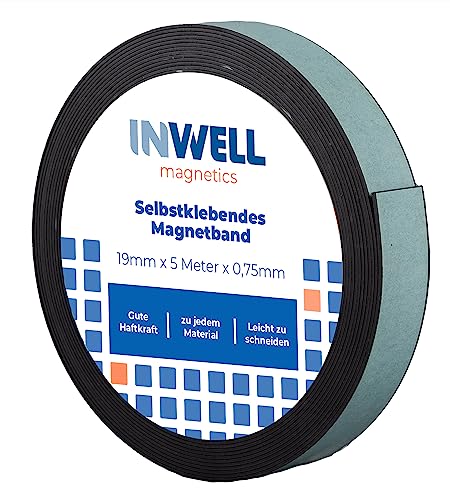 Inwell - Selbstklebendes Magnetband 19 mm auf Rol | 5 meter | Starker Magnetkraft | Magnetstreifen | Magnetklebeband Inwell - Selbstklebendes Magnetband 19 mm auf Rol | 5 meter | Starker Magnetkraft | Magnetstreifen | Magnetklebeband von Inwell