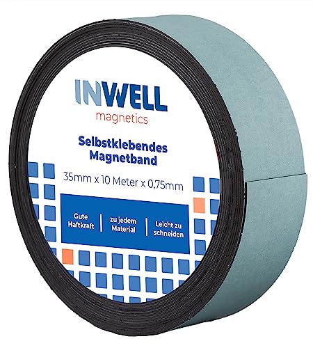 Inwell - Selbstklebendes Magnetband 35 mm auf Rol | 10 meter | Stark magnetisch | Selbstklebend I Magnetklebeband I Magnetstreifen Inwell - Selbstklebendes Magnetband 35 mm auf Rol | 10 meter | Stark magnetisch | Selbstklebend I Magnetklebeband I Magnetstreifen von Inwell