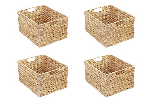 4er-Set Molger Regal Korb / 30 x 21 x 37 cm/Aus Wasserhyazinthe Natur/Faltkorb Flechtkorb Regalbox Storage Box Aufbewahrungskorb Schrankkorb klappbar faltbar und sehr stabil Sparpreis von Inwona