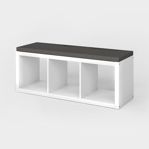 INWONA Kallax Regal Sitzauflage 111 x 39 x 4 cm Sitzpolster Sitzbank-Auflage Sitzkissen/Auflage für Sideboard als Sitzbank/unempfindlicher Bezug/Farbe GRAU ANTHRAZIT von INWONA
