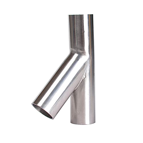 Inclined Tee Y Shape Pipe Exhaust Tube Fitting 304 Stainless Steel 3 Way Polished Adapter Connector (2" / 51mm) von Inzegao
