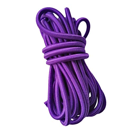 Inzopo 5 mm x 5 m starkes elastisches Bungee-Seil, Gummiseil, zum Festbinden, DIY-Zubehör, lila, 5 mm x 5 m von Inzopo