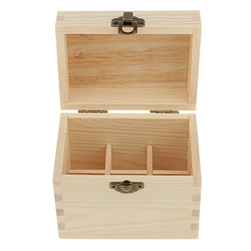 Inzopo Aufbewahrungsbox für ätherische Öle, Aromatherapie, große Holzbox, Aufbewahrungsbox, Dosplay, Organizer für 6/25/30 Flaschen – Holz, für 6 Flaschen von Inzopo