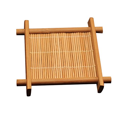 Set mit 6 Bambus-Untersetzern für Tee, Kaffee, Tassen, Schüssel, Isolierunterlagen, Untersetzer – Holz, 13 x 13 cm, 13 x 13 cm von Inzopo