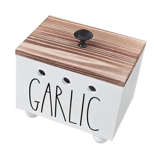 Ioensy Aufbewahrungsbox Aus Holz für Knoblauch Und Kartoffeln, Vorratsschrank Organizer für Die Arbeitsplatte. von Ioensy