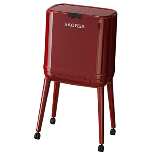 Ioensy Einfacher, Multifunktionaler Mülleimer mit Großem Fassungsvermögen für Küche Und Schlafzimmer, Rot von Ioensy