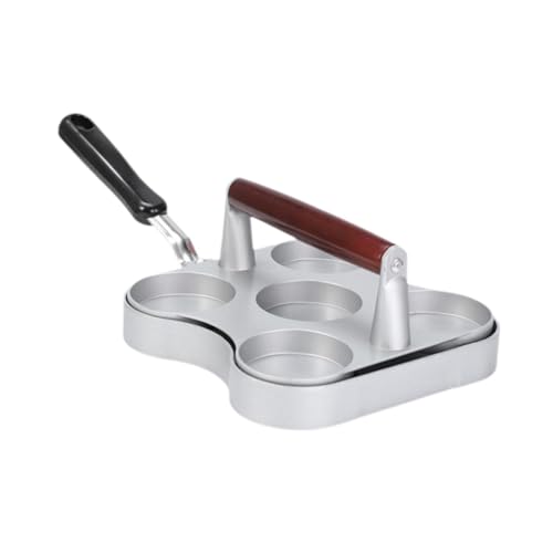 Ioensy Hamburgerpresse Aus Aluminiumlegierung, 6 Gitter, Doppelloch, Sandwichfleisch, Burger, Grillen, Rindfleisch Patty Maker für Hausgemachte Burger, Rot von Ioensy