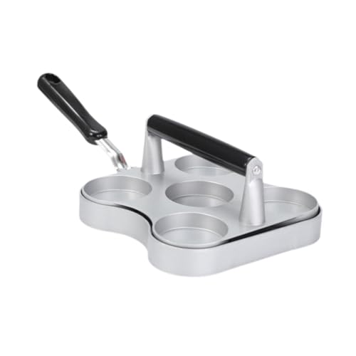 Ioensy Hamburgerpresse Aus Aluminiumlegierung, 6 Gitter, Doppelloch, Sandwichfleisch, Burger, Grillen, Rindfleisch Patty Maker für Hausgemachte Burger, Schwarz von Ioensy